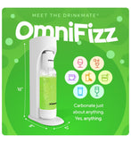 Drinkmate Omnifizz carbonator with 2 CO2 cylinders - British product