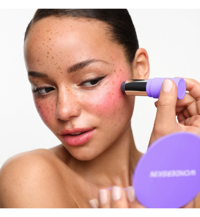 Wonderskin pHlush Stick multi-use blush and lip tint, imported from the UK
