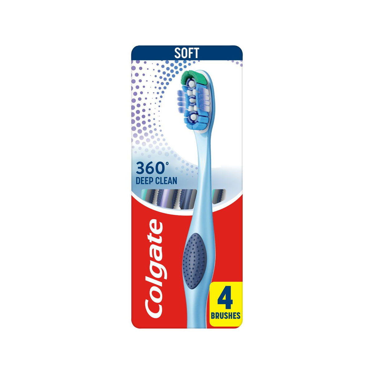 Colgate 360 Deep Clean soft manual toothbrush x4, UK version