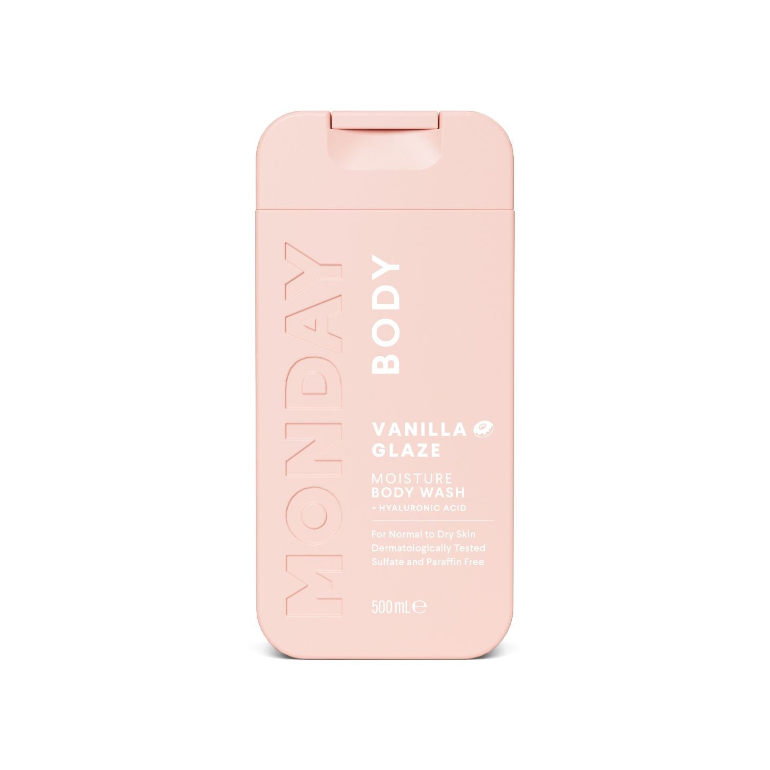MONDAY Haircare Moisture Body Wash Vanilla Glaze 500ml, imported from the UK