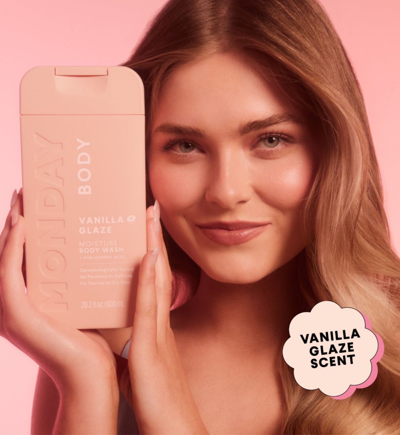 MONDAY Haircare Moisture Body Wash Vanilla Glaze 500ml, imported from the UK