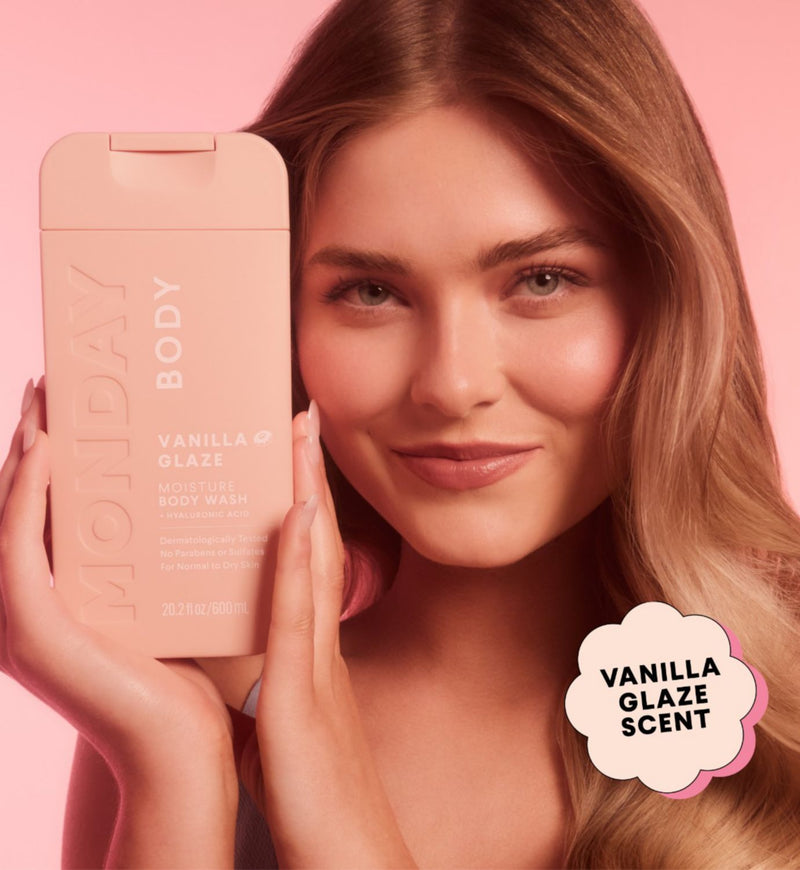 MONDAY Haircare Moisture Body Wash Vanilla Glaze 500ml, imported from the UK