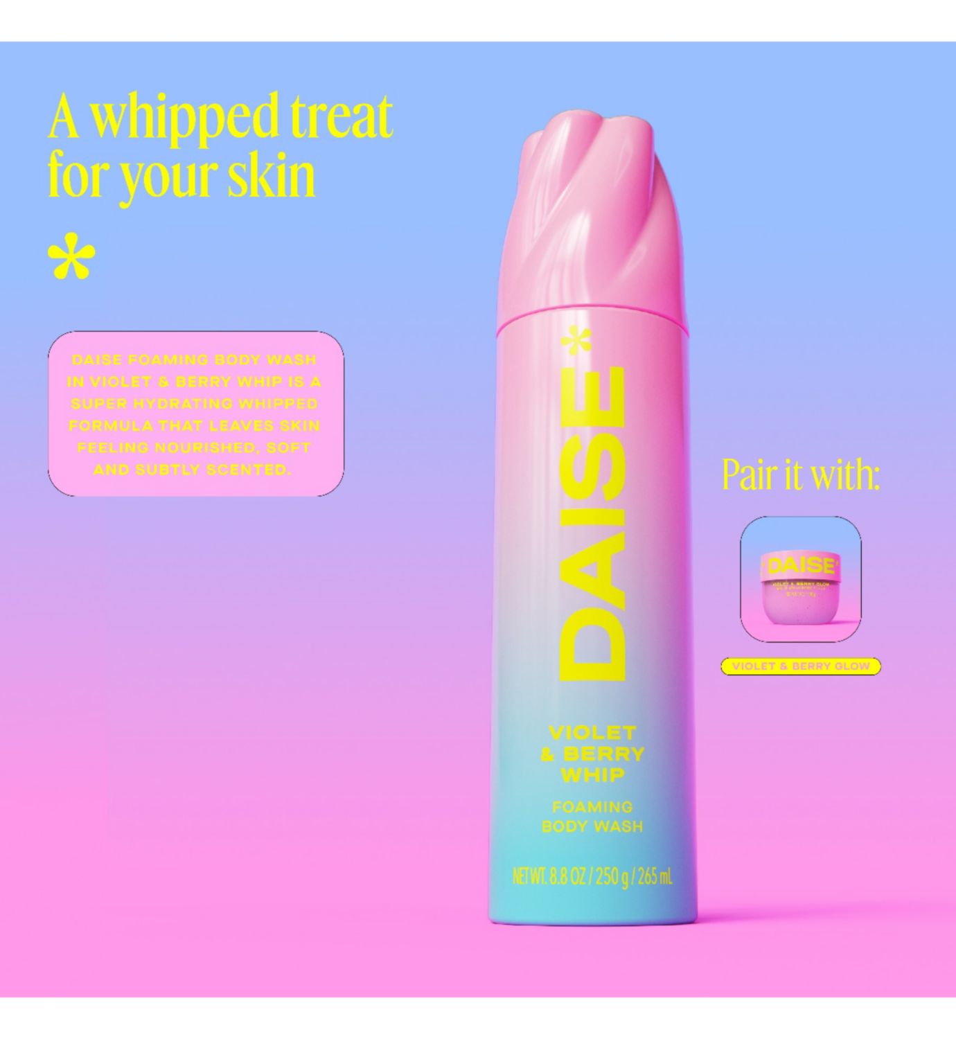 DAISE Foaming Body Wash Bloom 265ml, imported from the UK