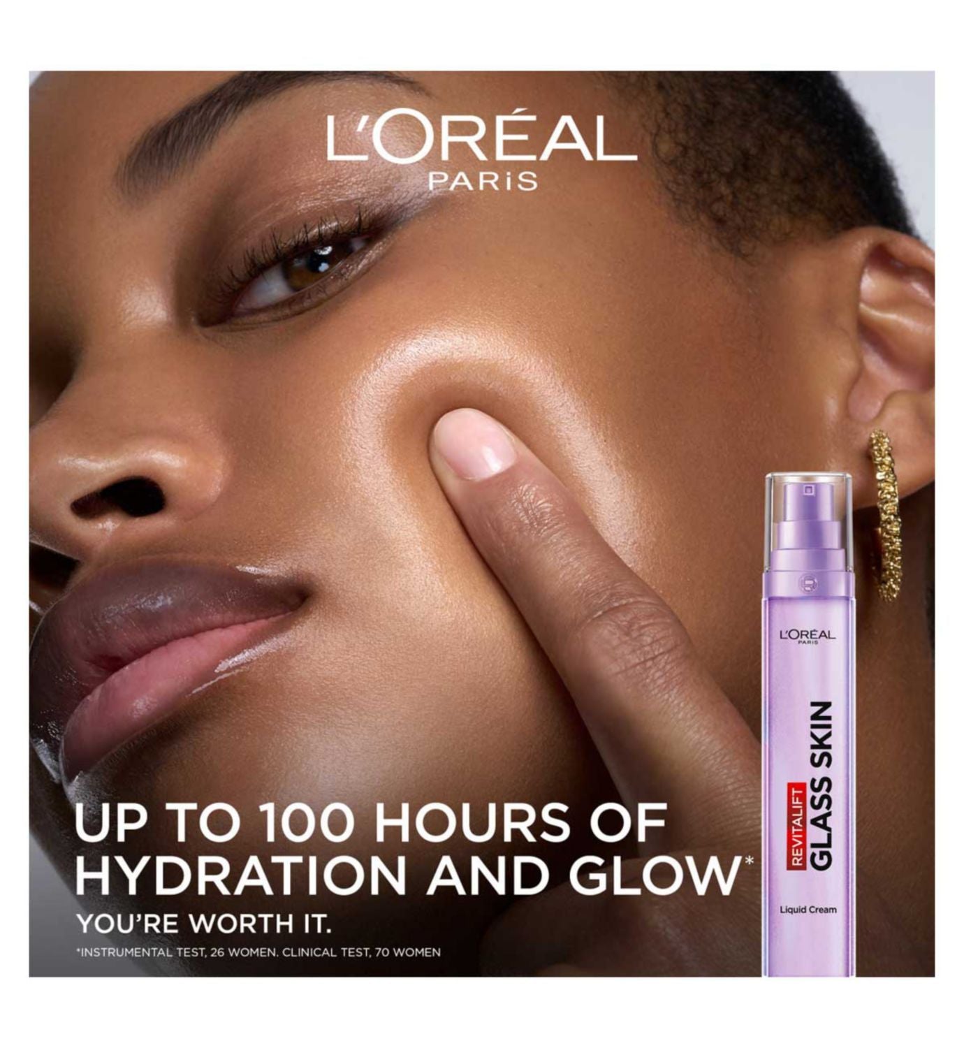 L'Oreal Revitalift Filler Glass Skin Liquid Cream moisturiser, imported from the UK