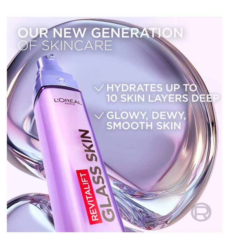 L'Oreal Revitalift Filler Glass Skin Liquid Cream moisturiser, imported from the UK