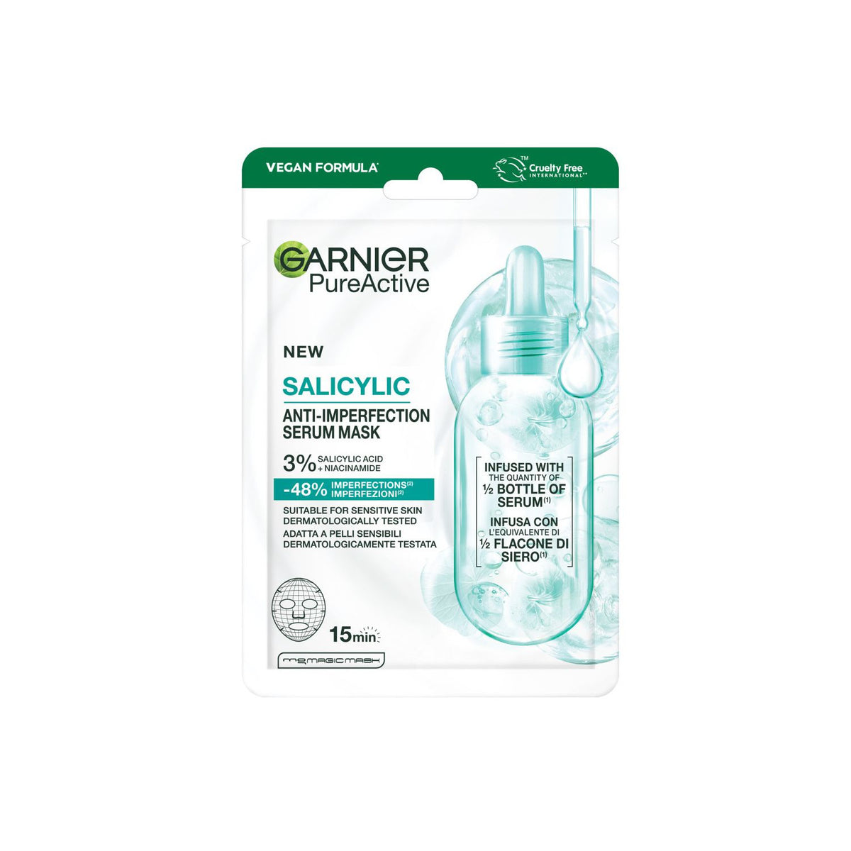 Garnier Salicylic Anti Imperfection Face Mask, imported from the UK