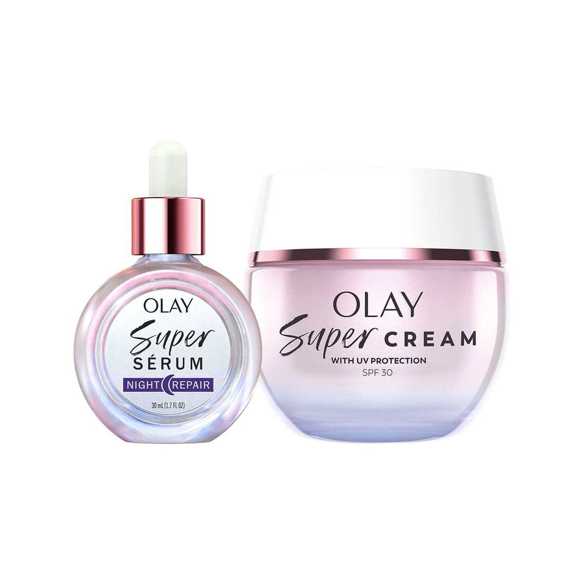 Olay Super Cream and Super Serum skincare bundle - British product