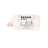 REHAB Retreat gift set with body milk, scrub, oil, and eye patches, UK version