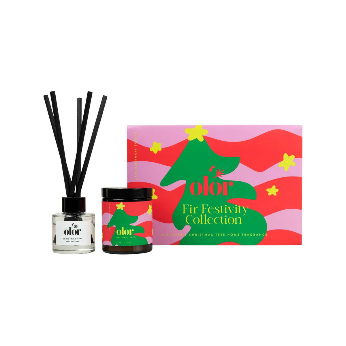 Olor Festivity Collection candle and diffuser gift set, UK version