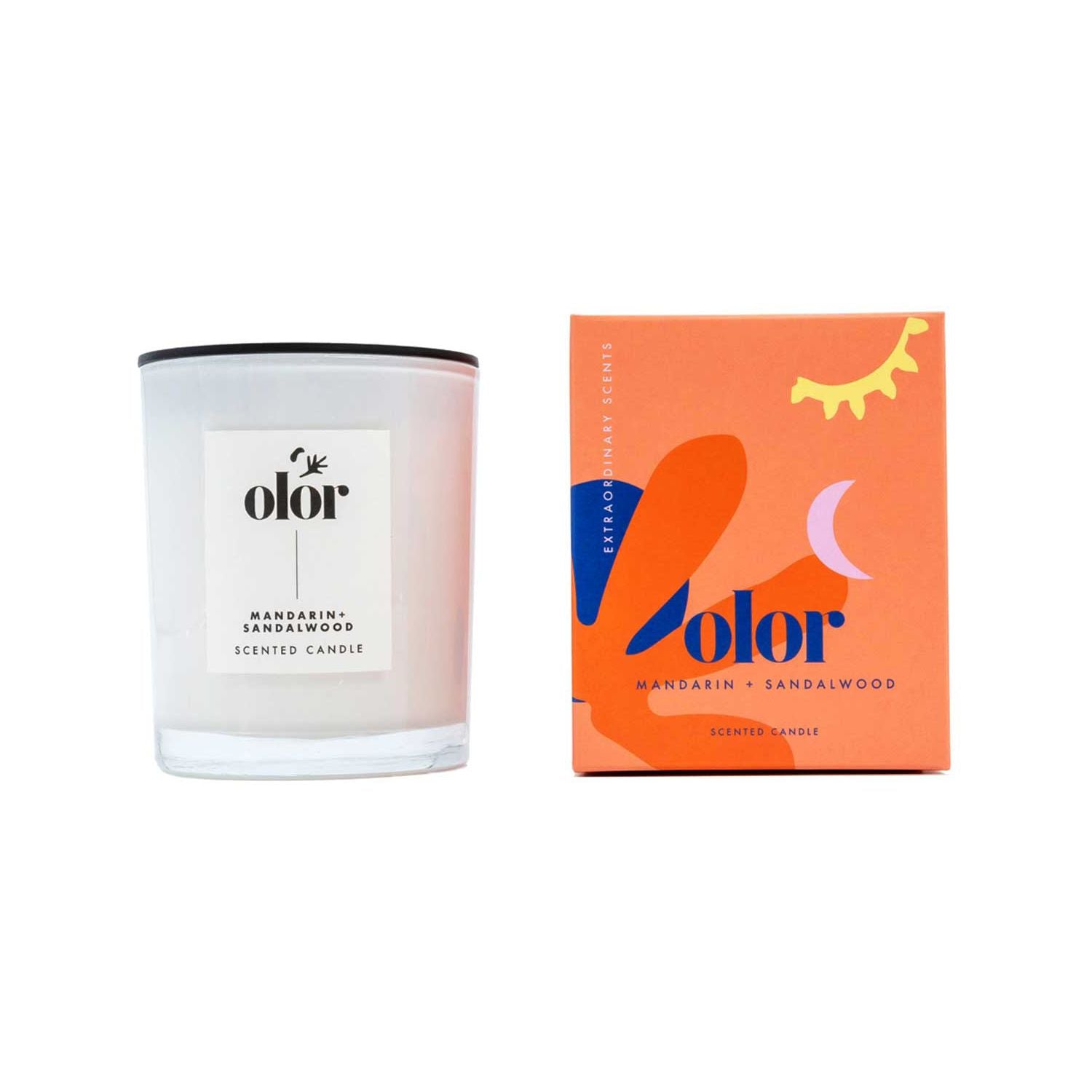 Olor Classic Candle Mandarin Sandalwood 180g, imported from the UK