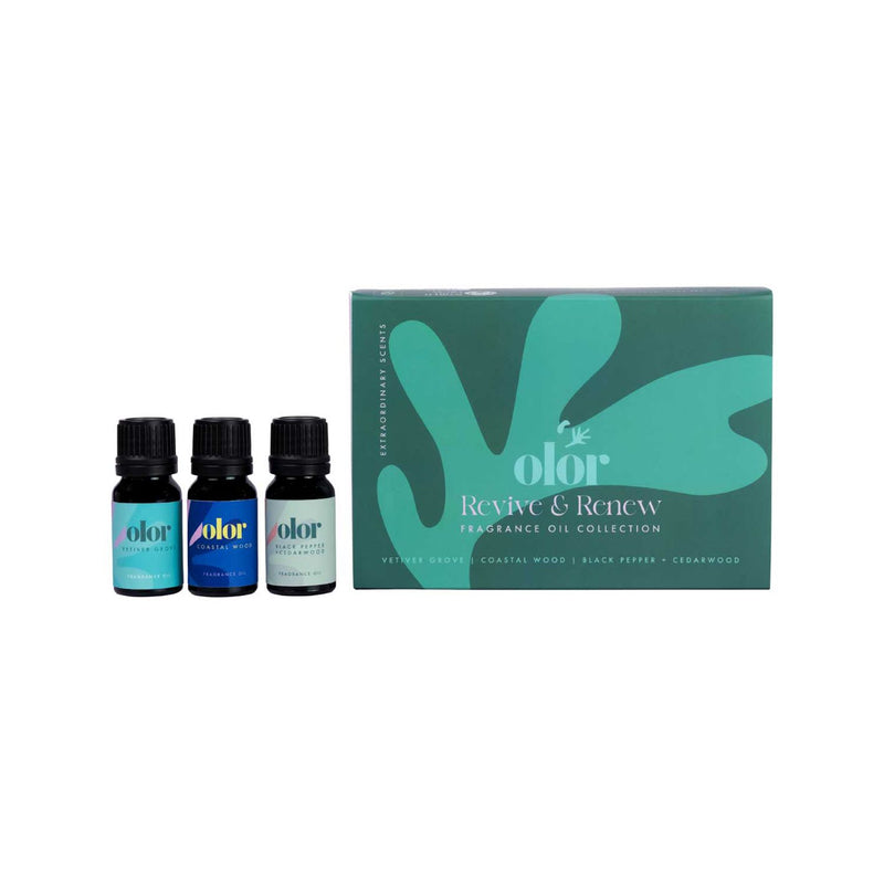 Olor Revive and Renew fragrance oil gift set 3x10ml - British product