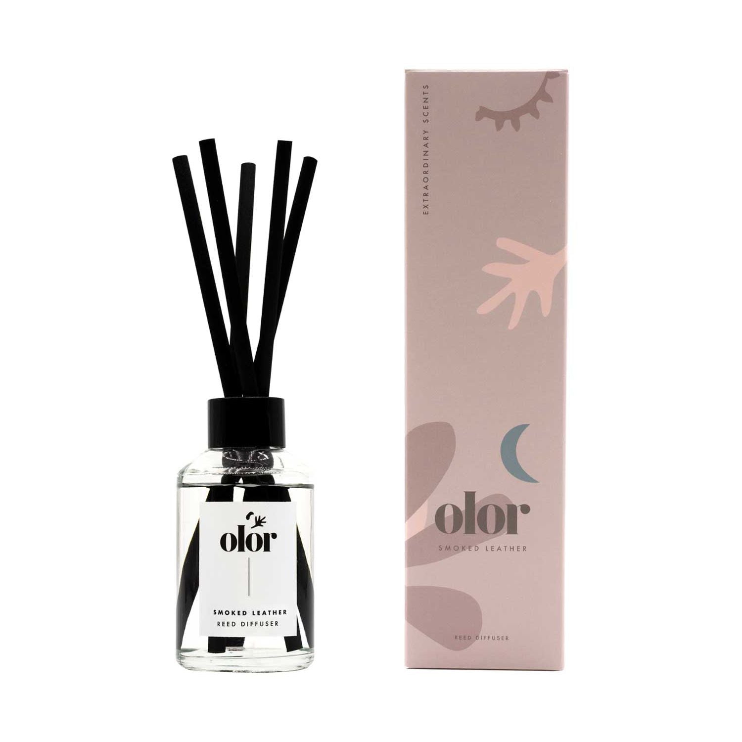 Olor Smoked Leather reed diffuser 120ml, UK version