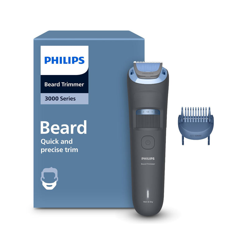 Philips beard trimmer 3000 series with self-sharpening blades (British brand)