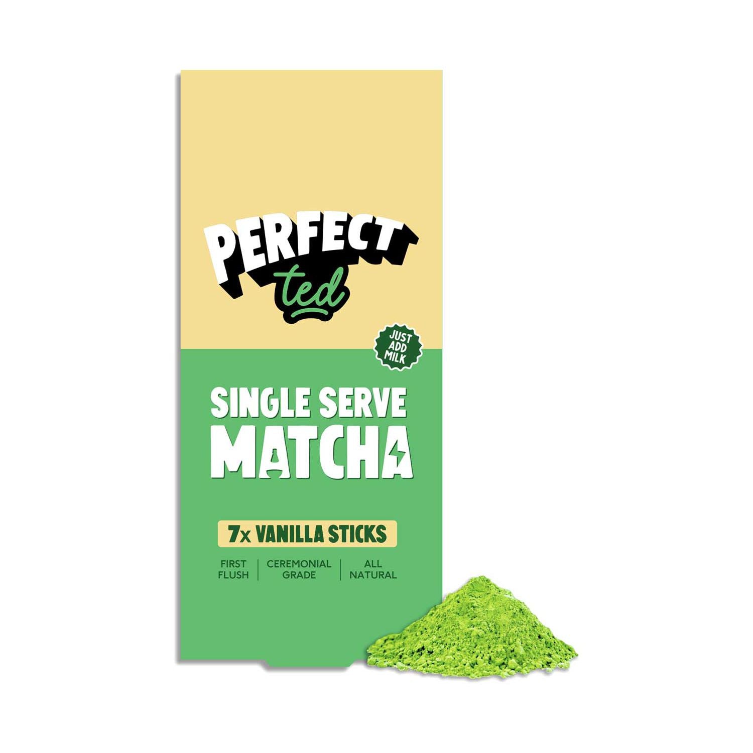 PerfectTed vanilla matcha powder sachets 35g - British product