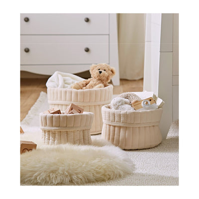 Boots CuddleCo 3 Pack Storage Basket Cashmere Waffle- Buy online at McGrocer