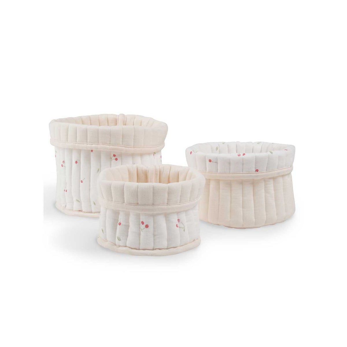 Cuddleco storage basket set ditsy cherry nursery (British brand)