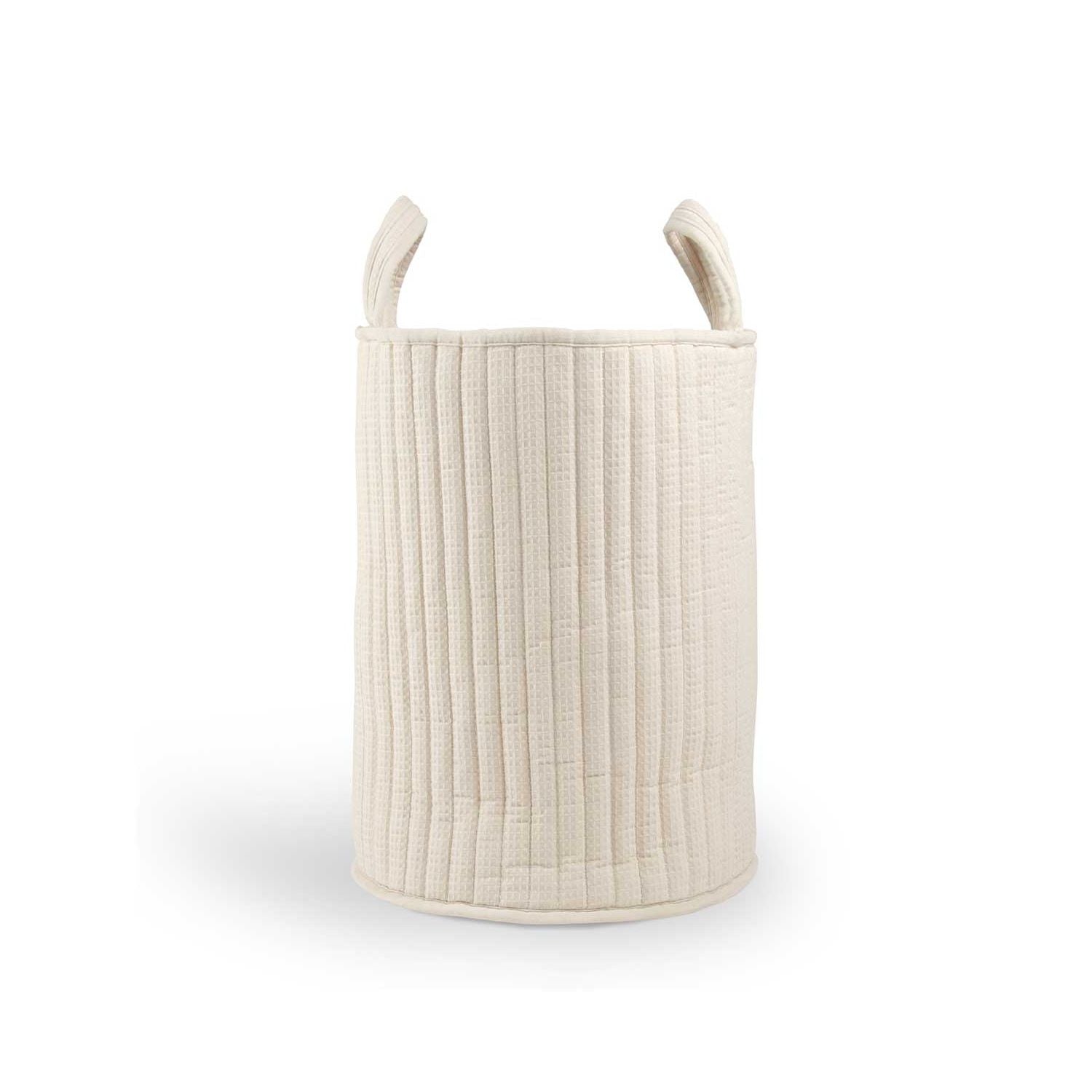 Cuddleco large laundry storage basket cashmere waffle (British brand)