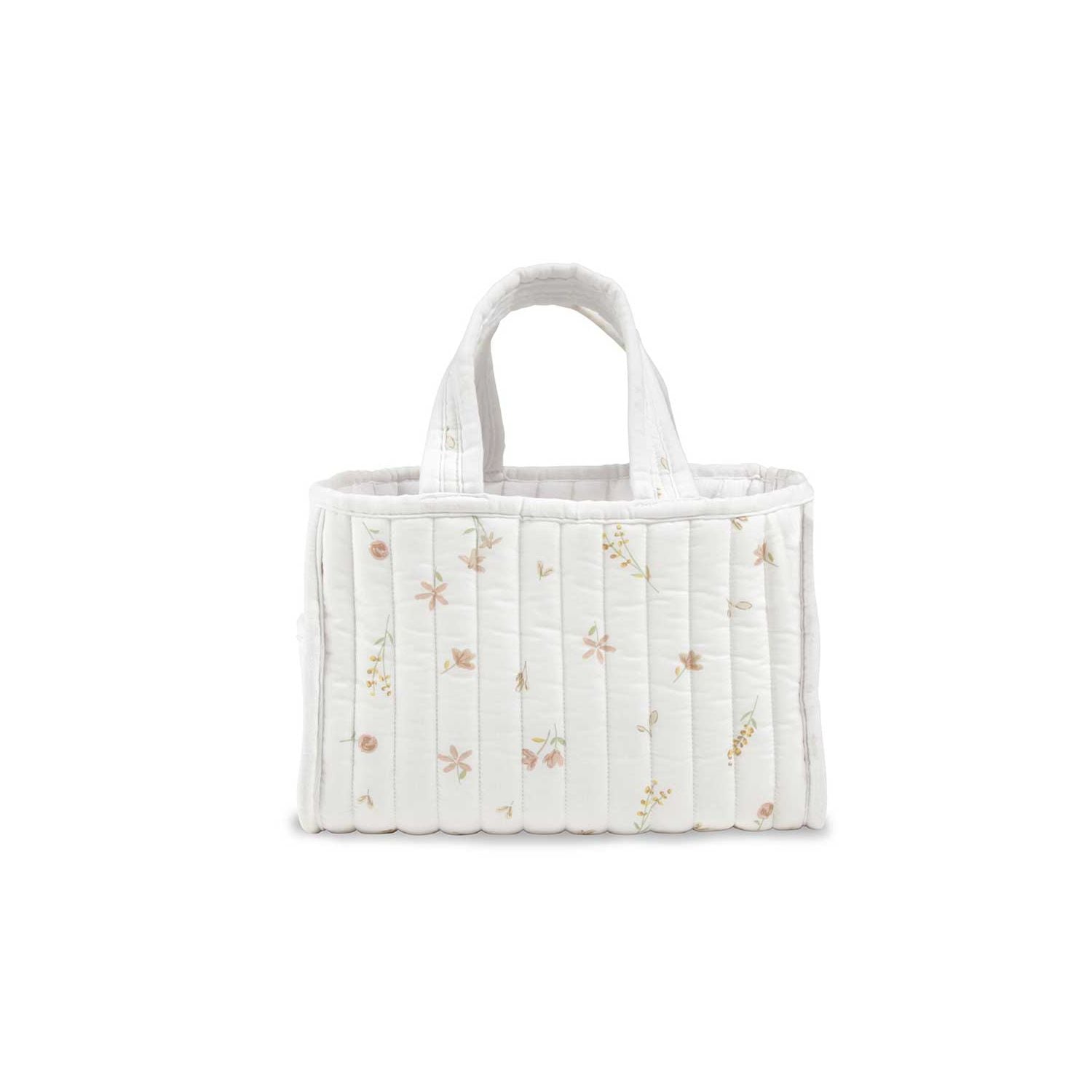 Cuddleco nappy caddy Cashmere Meadow quilted cotton - British product