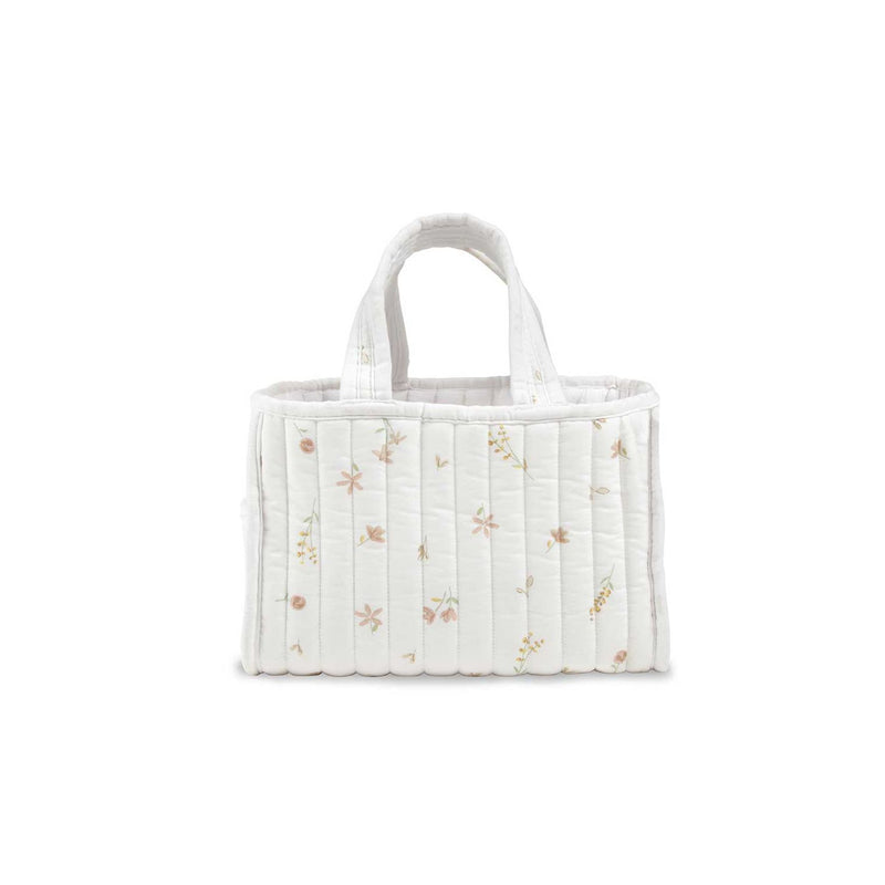 Cuddleco nappy caddy Cashmere Meadow quilted cotton - British product