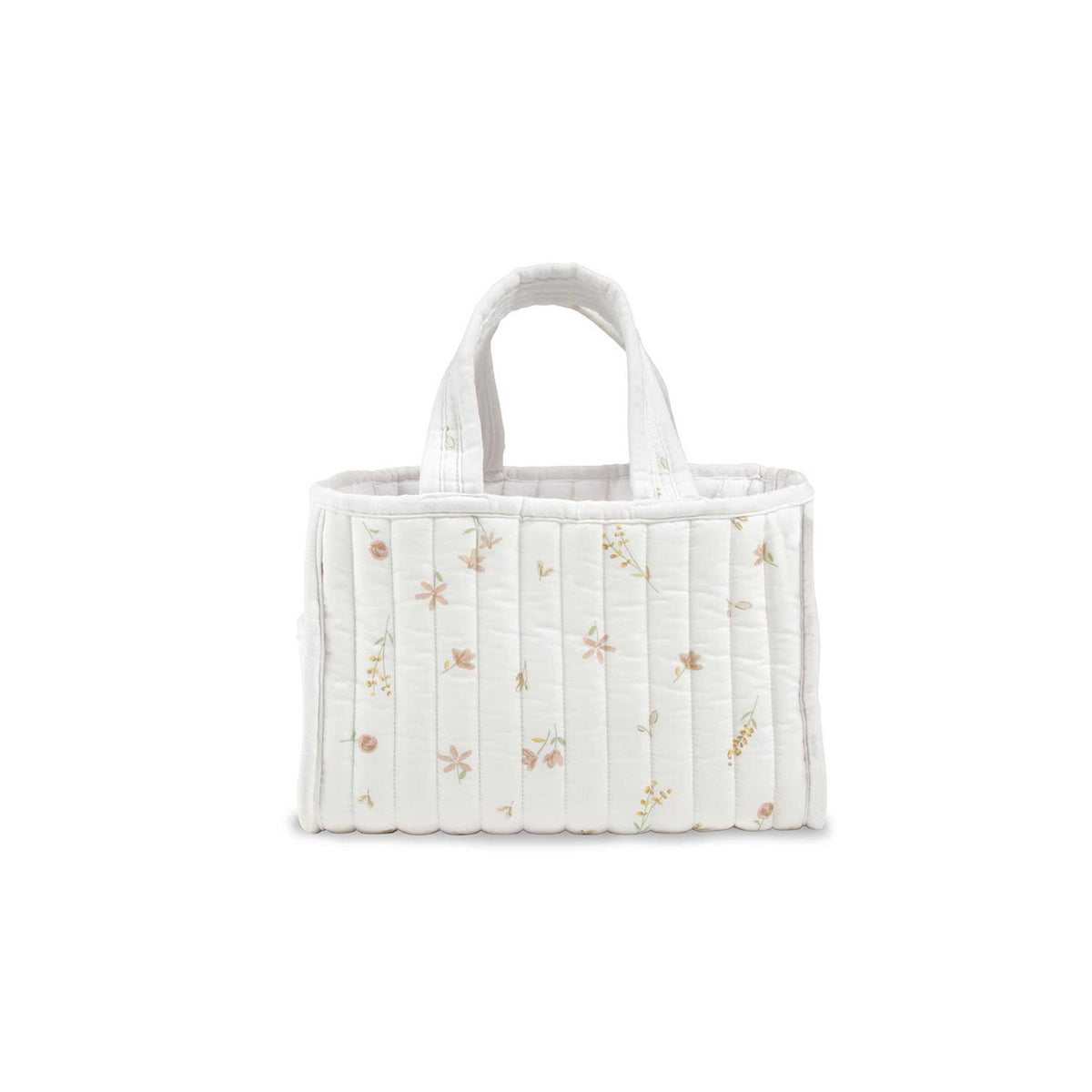 Cuddleco nappy caddy Cashmere Meadow quilted cotton - British product