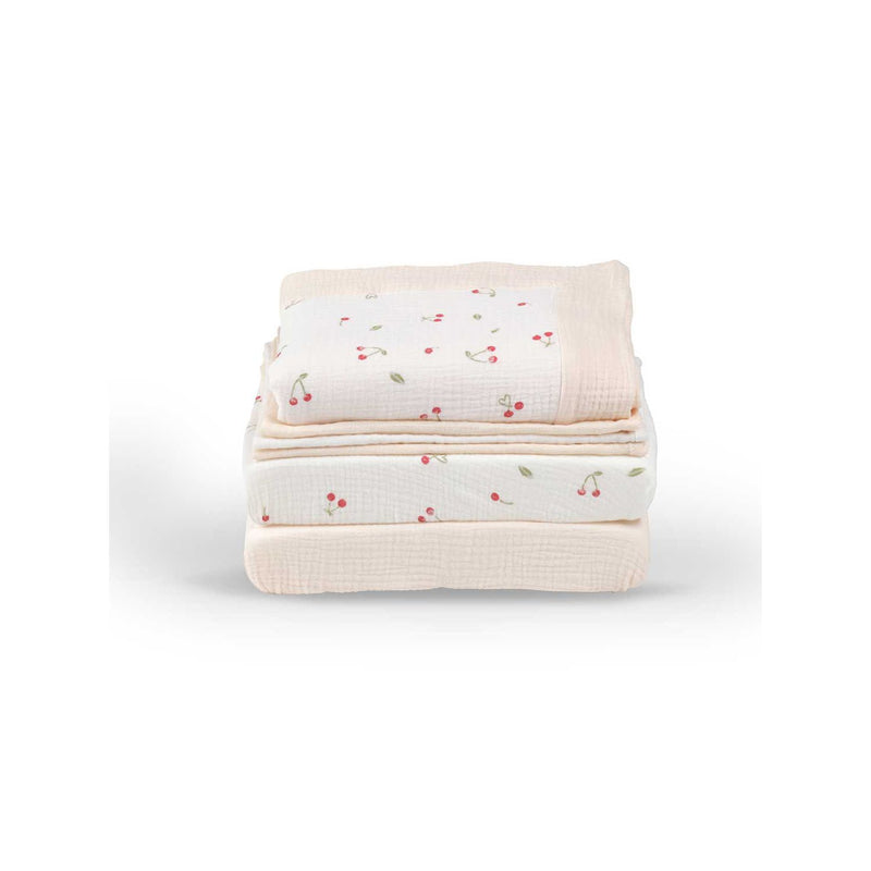 Cuddleco Ditsy Cherry crib bedding set, UK version