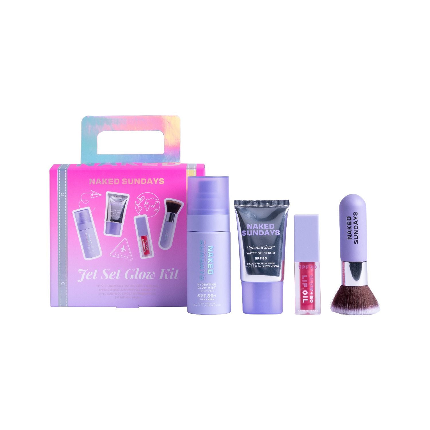 Naked Sundays SPF 50 Mini Glow Getters Kit 4 pack, UK version