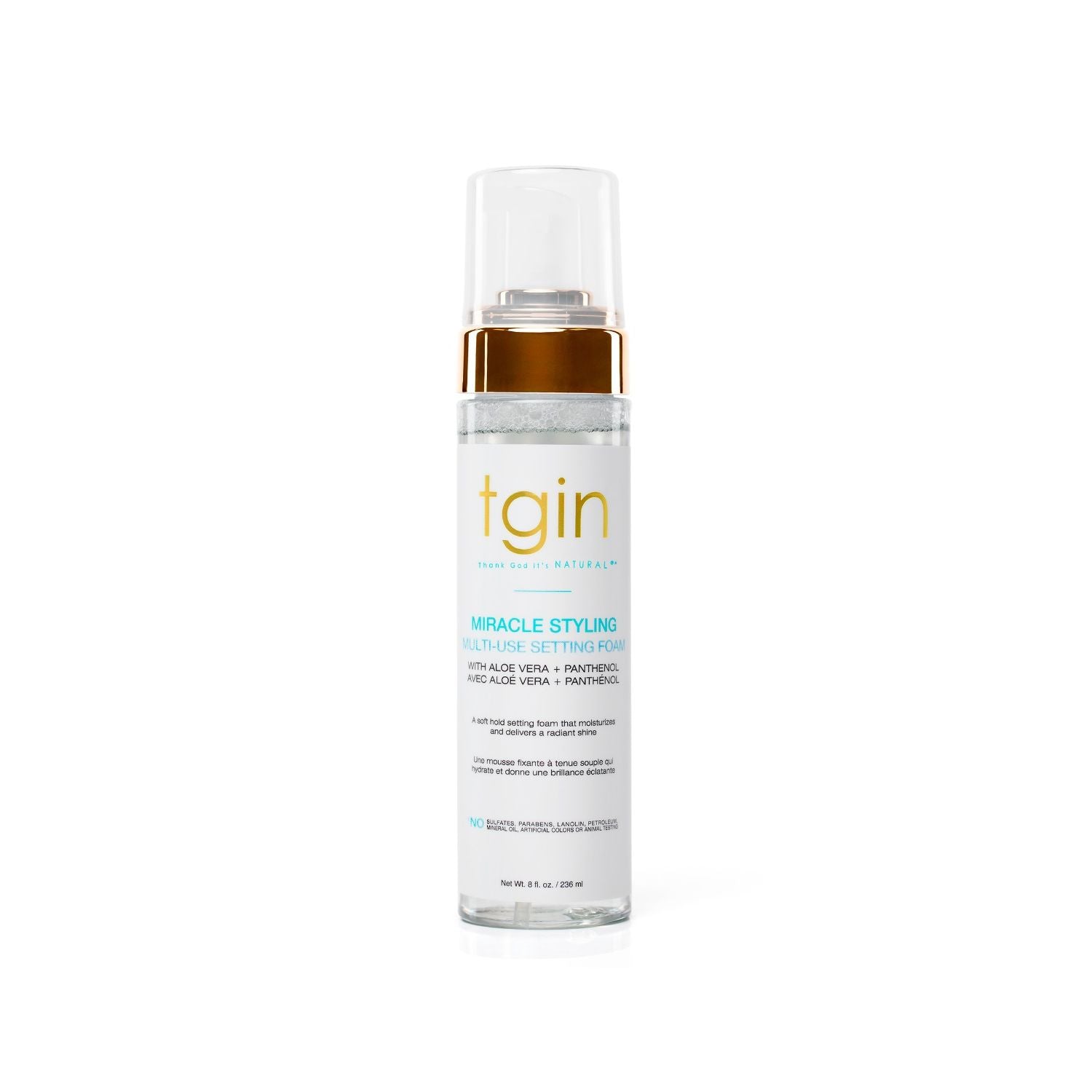 tgin Miracle Styling Setting Foam 236ml, imported from the UK
