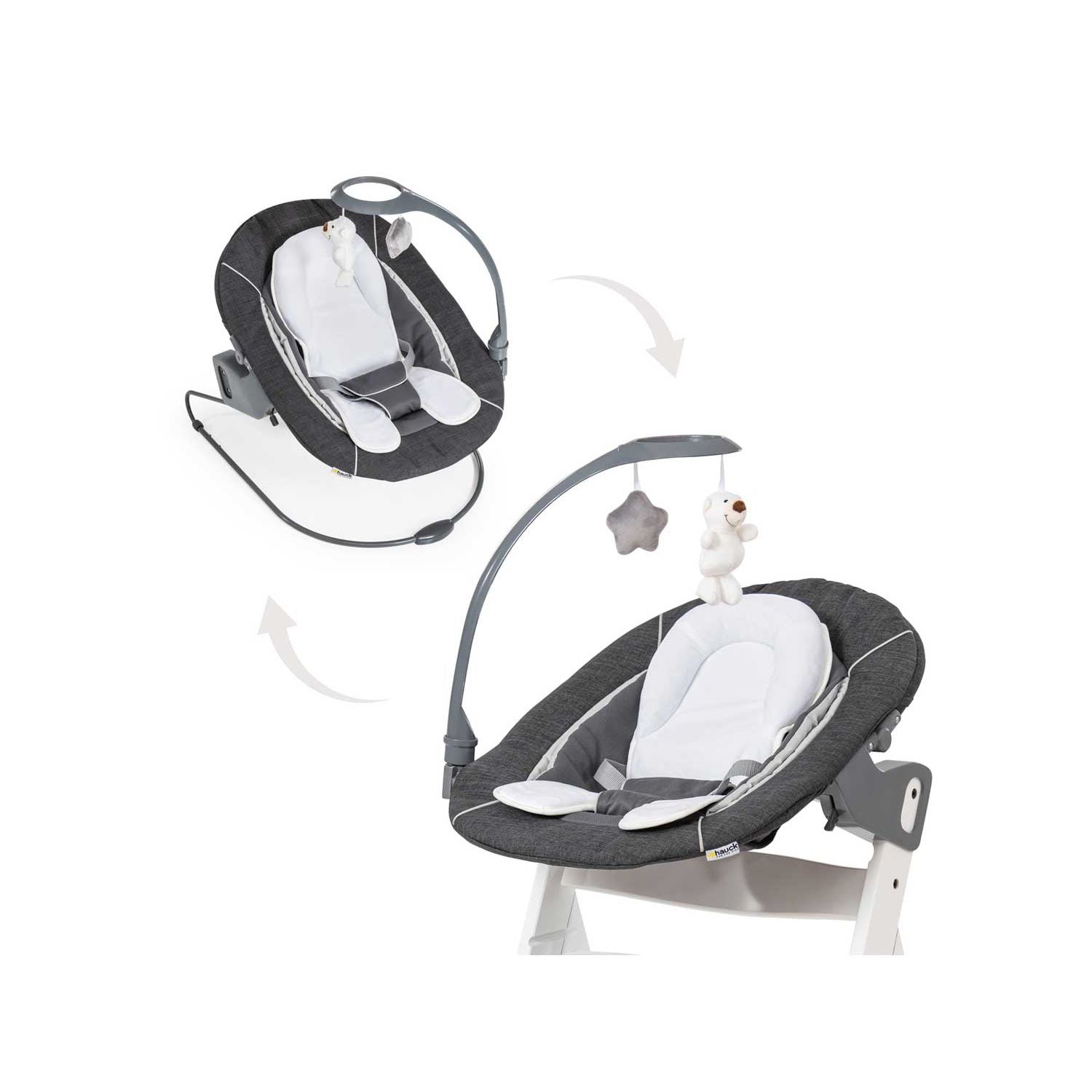 Hauck Alpha Bouncer Deluxe Melange Grey - British product