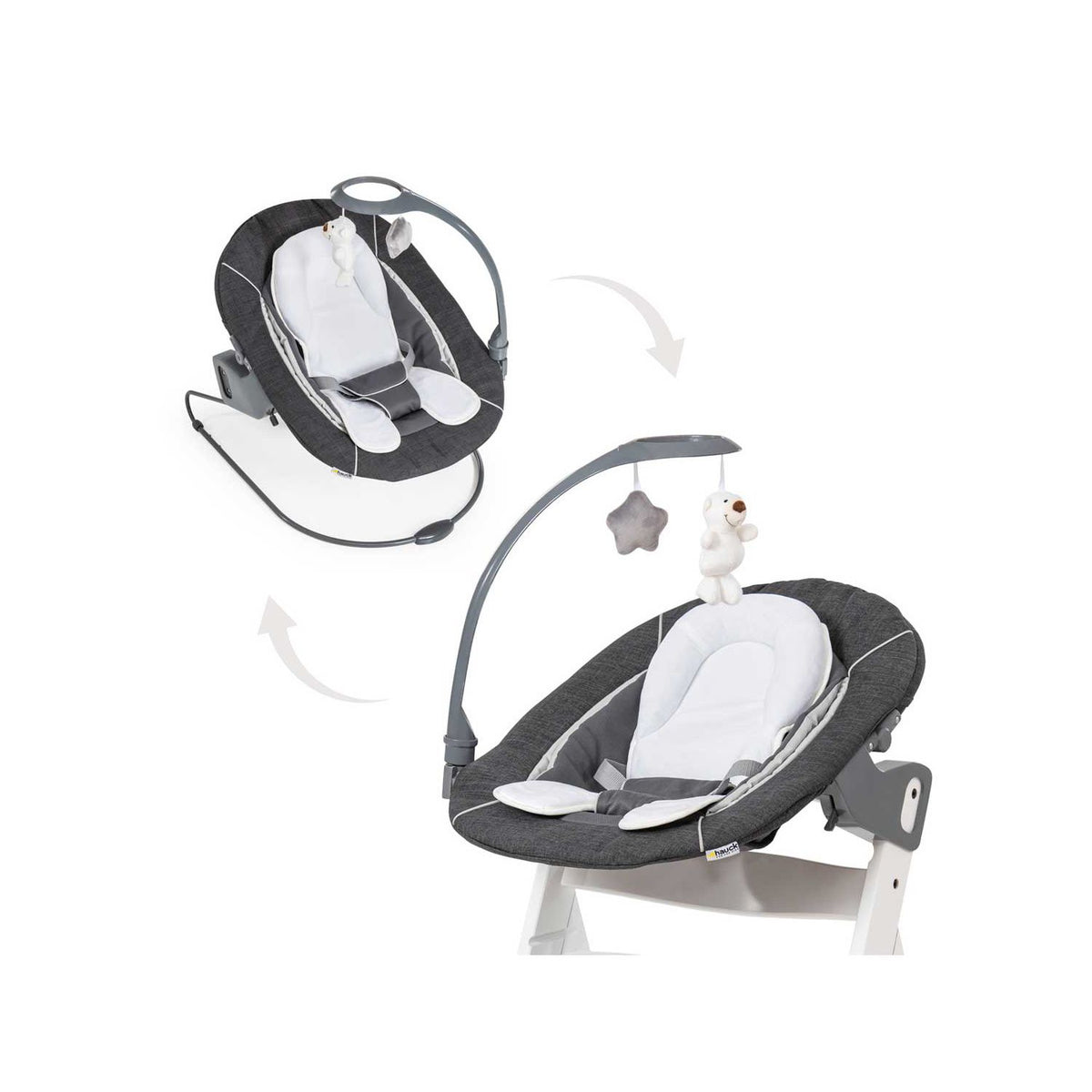 Hauck Alpha Bouncer Deluxe Melange Grey - British product