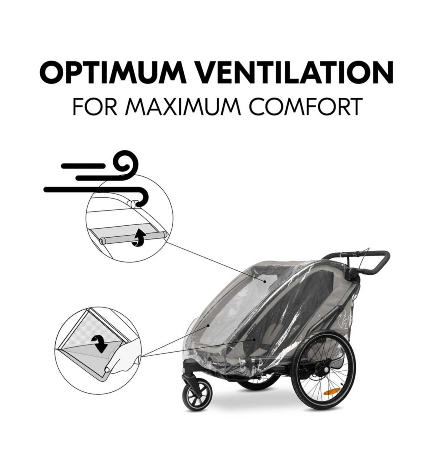 Hauck Bike N Walk Duo rain cover, imported from the UK