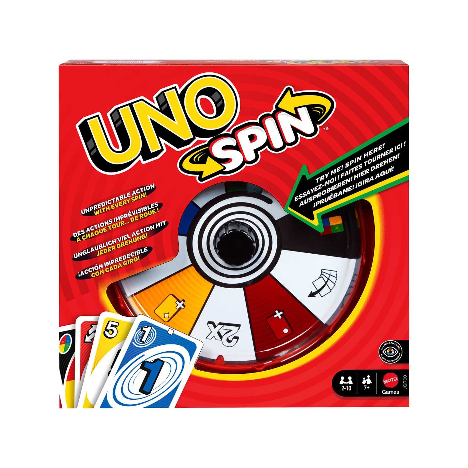 Mattel UNO Spin card game with spinner (British brand)