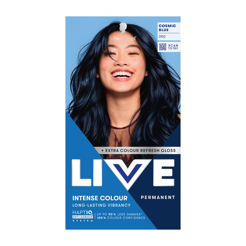 Schwarzkopf LIVE Cosmic Blue permanent hair dye - British product