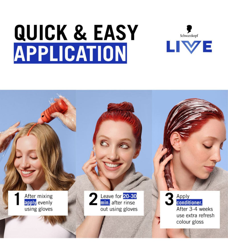 Schwarzkopf LIVE permanent hair dye 099 Deep Black - British product