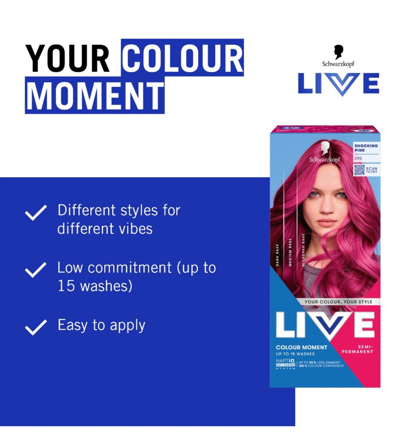 Schwarzkopf Shocking Pink semi-permanent hair dye - British product