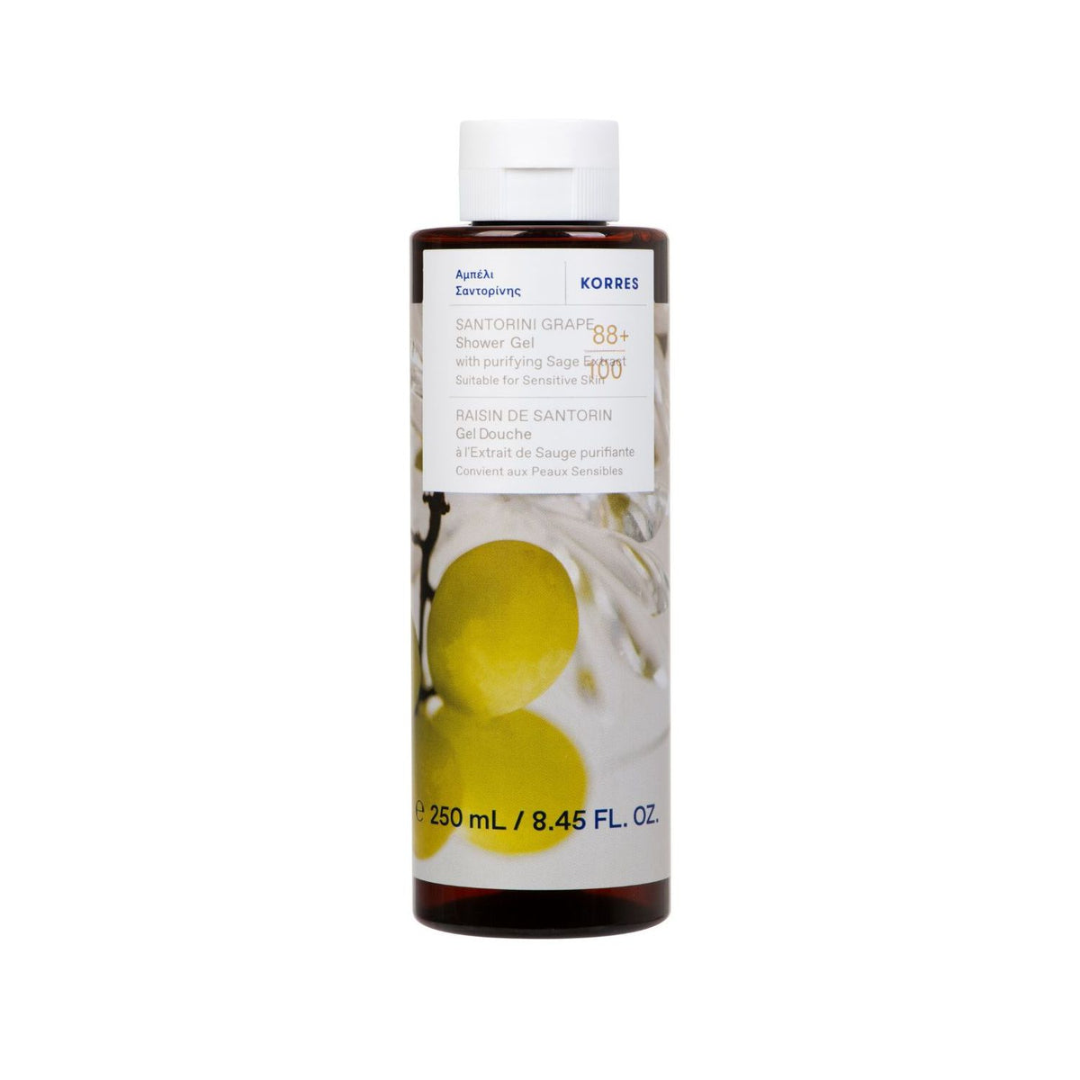 KORRES shower gel Santorini Grape 250ml, imported from the UK