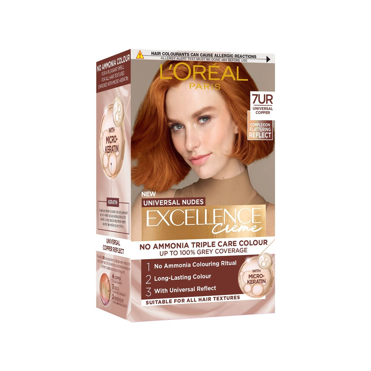 L'Oréal Paris Excellence Universal Nudes Copper permanent hair colour - British product