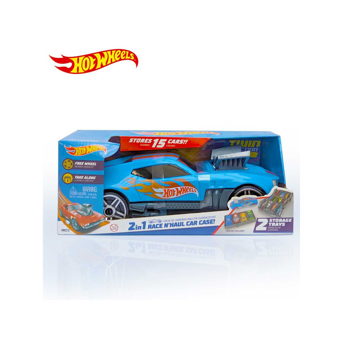 Ancory Hot Wheels 2-in-1 car storage case blue - British product
