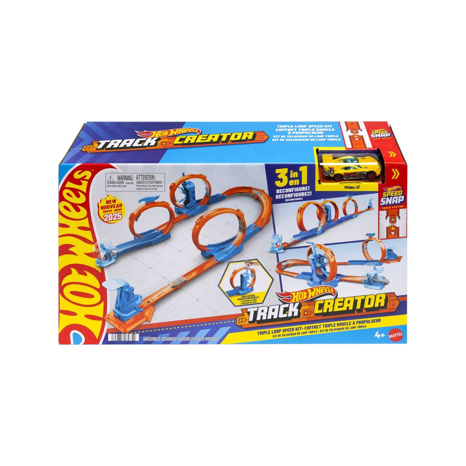 Mattel Hot Wheels Triple Loop Speed Playset, imported from the UK