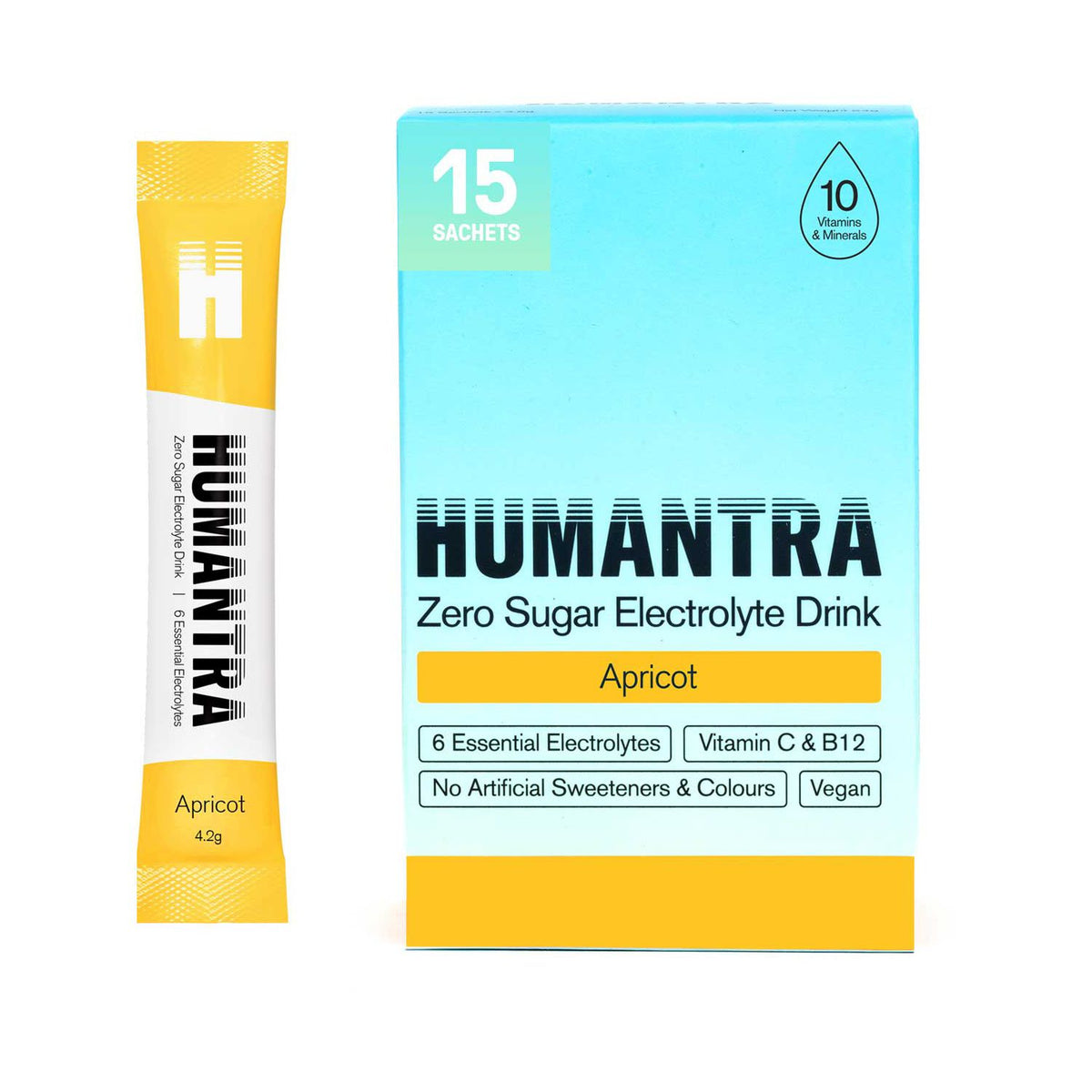 Humantra apricot electrolyte powder 15 sachets (British brand)