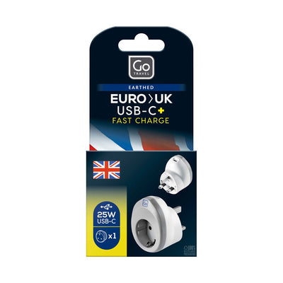 Boots Go Travel EU-UK USB C Adaptor 25 Watts- Buy online at McGrocer