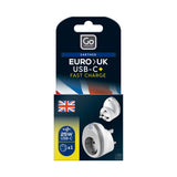 Go Travel adaptor EU-UK USB C 25 Watts (British brand)