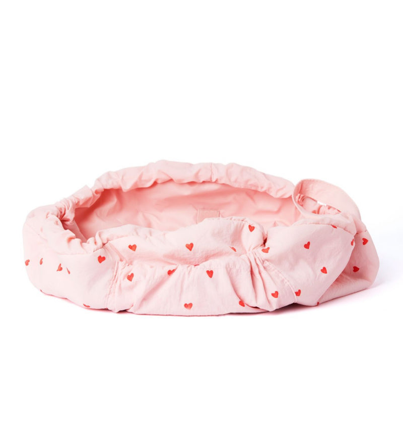 The Flat Lay Co drawstring makeup bag sweet pink hearts, UK version