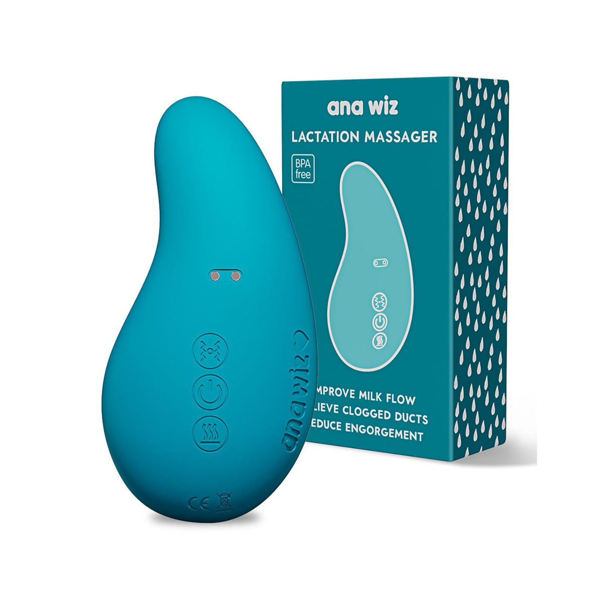 Ana Wiz lactation massager turquoise, imported from the UK