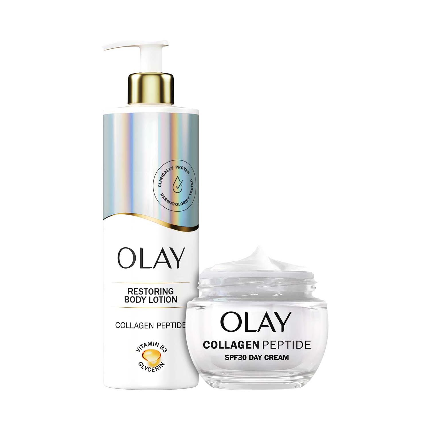 Olay Collagen Peptide bundle body lotion 500ml and day cream 50ml, UK version