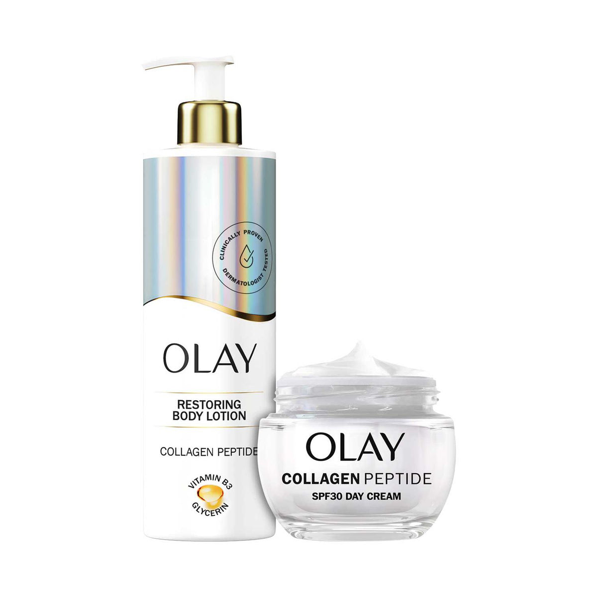 Olay Collagen Peptide bundle body lotion 500ml and day cream 50ml, UK version
