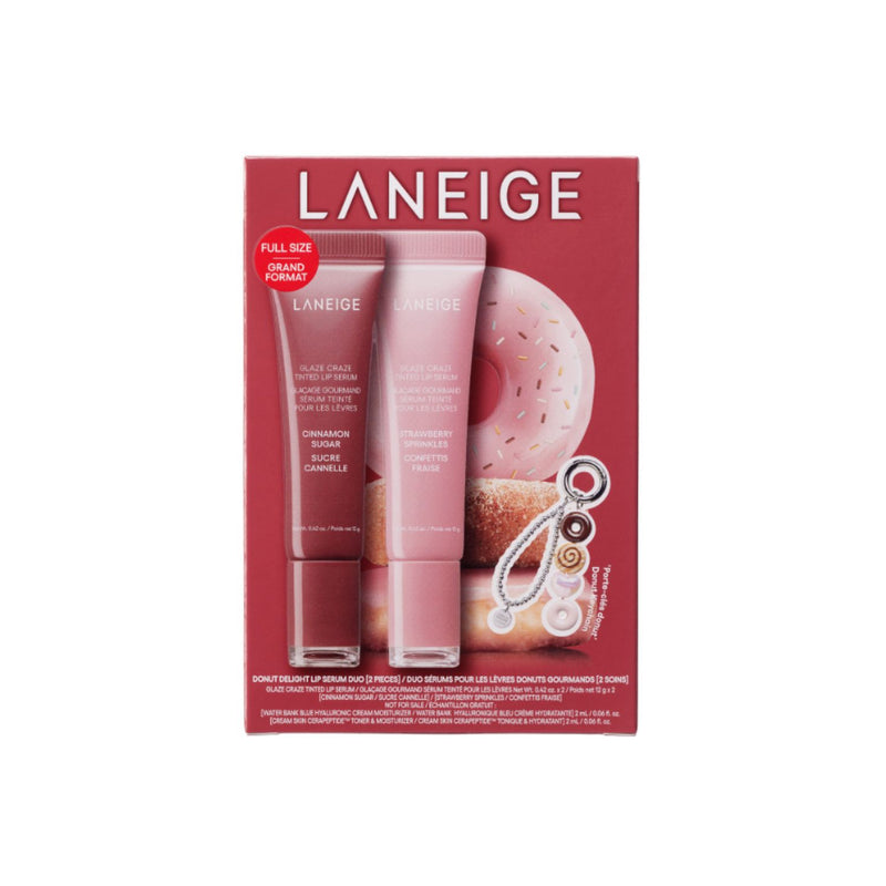 Laneige Donut Delight Lip Serum Duo 24g (British brand)