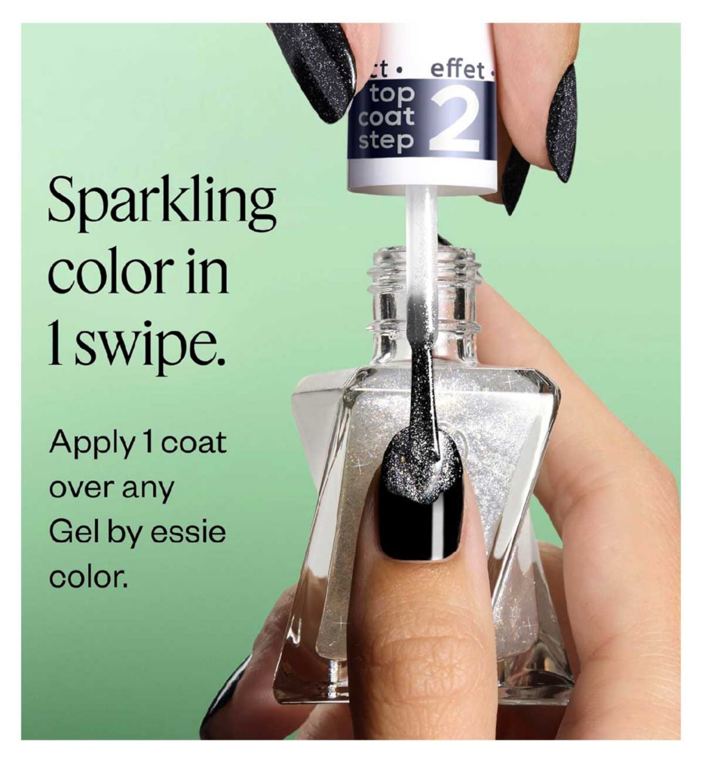 Maybelline Sky High mascara and Essie Diamond Dust top coat, UK version