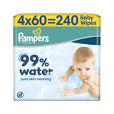Pampers baby wipes 99% water plastic free 240 count - British product