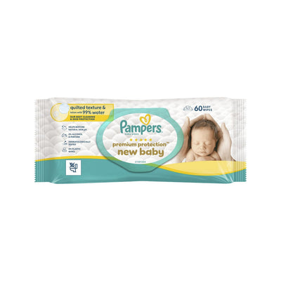 Boots Pampers Premium Protection Plastic Free New Baby Wipes- Buy online at McGrocer