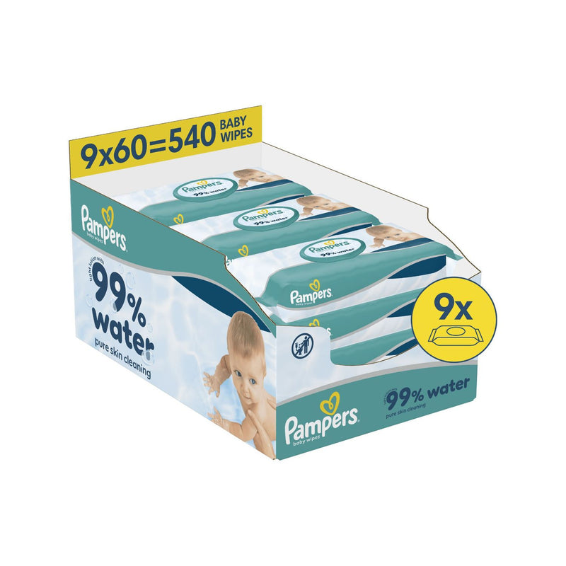Pampers baby wipes 9x60 wipes, UK version